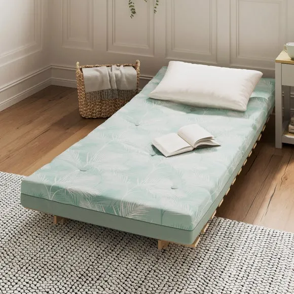 Single Futon with 2-in-1 Design - Lilypad, Cotton