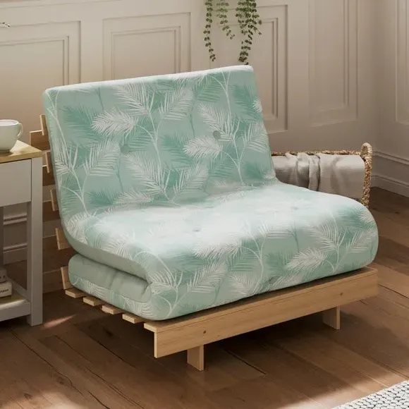 Single Futon with 2-in-1 Design - Lilypad, Cotton