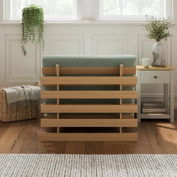 Single Futon with 2-in-1 Design - Lilypad, Cotton