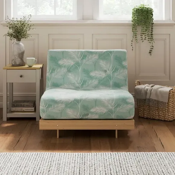 Single Futon with 2-in-1 Design - Lilypad, Cotton image