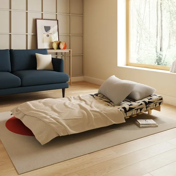 Single Futon with Folding Frame - Natural, Pine