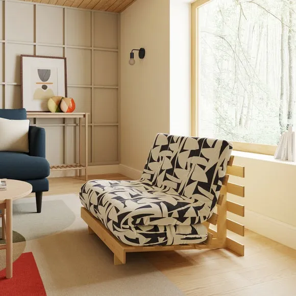 Single Futon with Folding Frame - Natural, Pine image