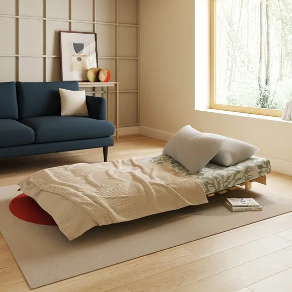 Single Futon with Folding Frame - Sage, Pine