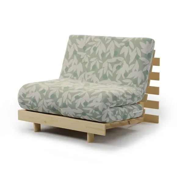 Single Futon with Folding Frame - Sage, Pine