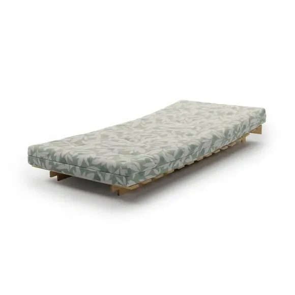 Single Futon with Folding Frame - Sage, Pine