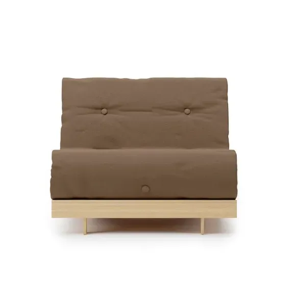 Single Futon with Mattress - Brown, Pine
