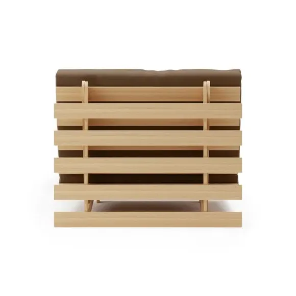 Single Futon with Mattress - Brown, Pine