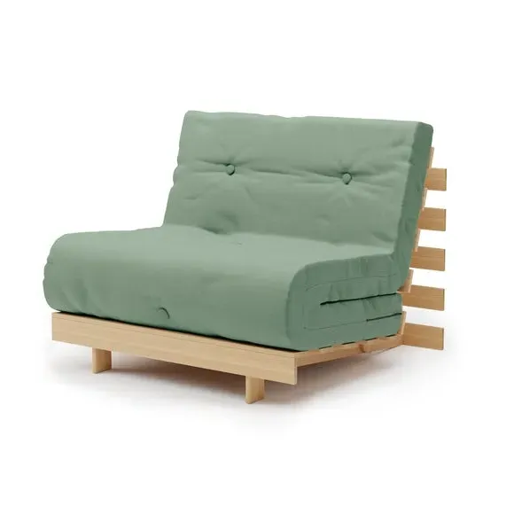 Single Futon with Mattress - Green, Pine