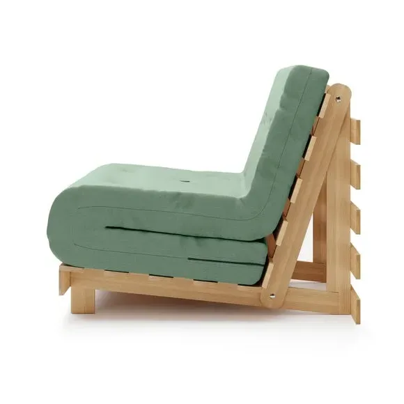 Single Futon with Mattress - Green, Pine