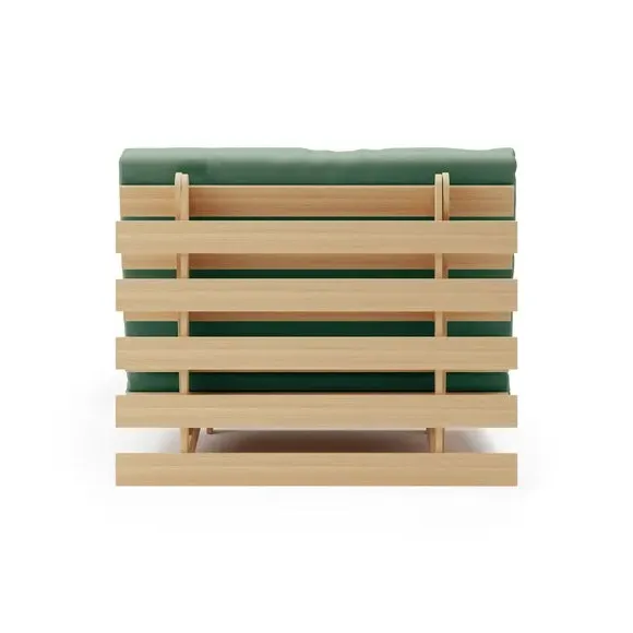 Single Futon with Mattress - Green, Pine