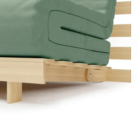Single Futon with Mattress - Green, Pine