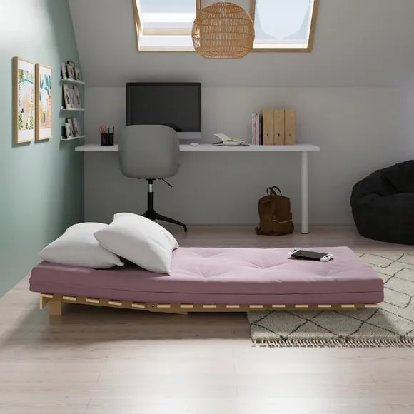 Single Futon with Mattress - Lilac, Pine