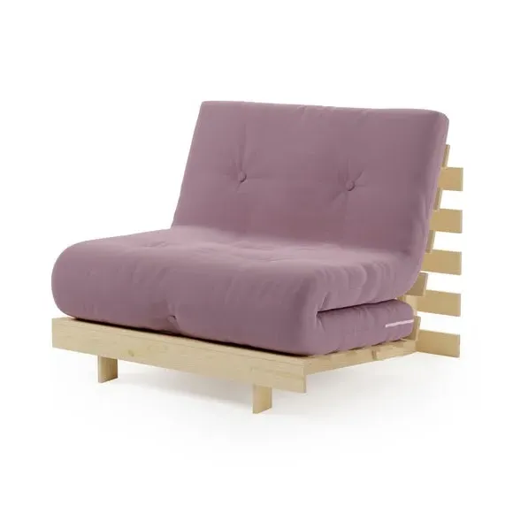 Single Futon with Mattress - Lilac, Pine