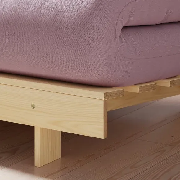 Single Futon with Mattress - Lilac, Pine