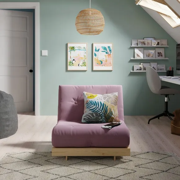 Single Futon with Mattress - Lilac, Pine