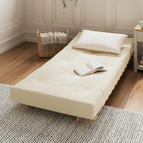 Single Futon with Ribbed Upholstery - Mink