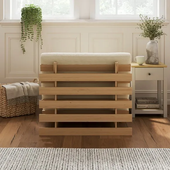 Single Futon with Ribbed Upholstery - Mink