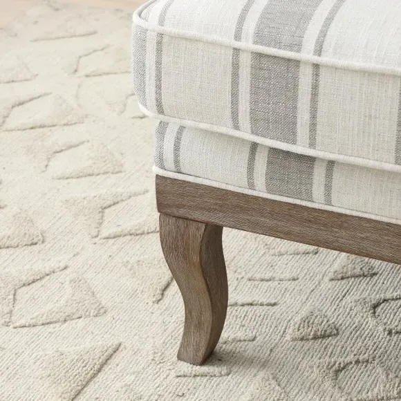 Striped Accent Chair - Natural, Faux Linen