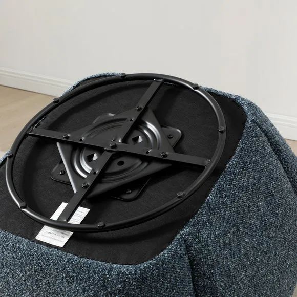 Swivel Chair with Curved Arms - Navy, Chenille
