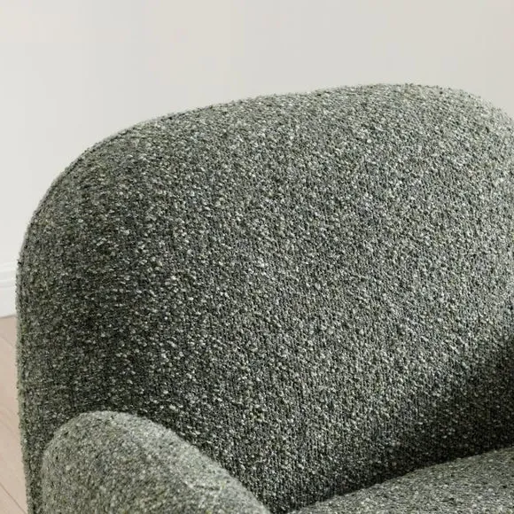 Swivel Chair with Curved Arms - Olive, Chenille