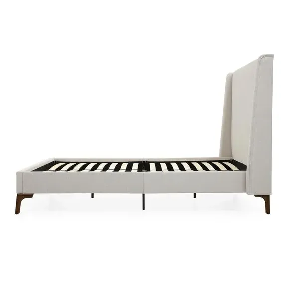 Upholstered Bed Frame with Headboard - Natural