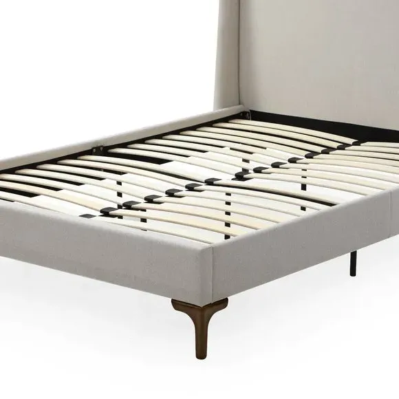 Upholstered Bed Frame with Headboard - Natural