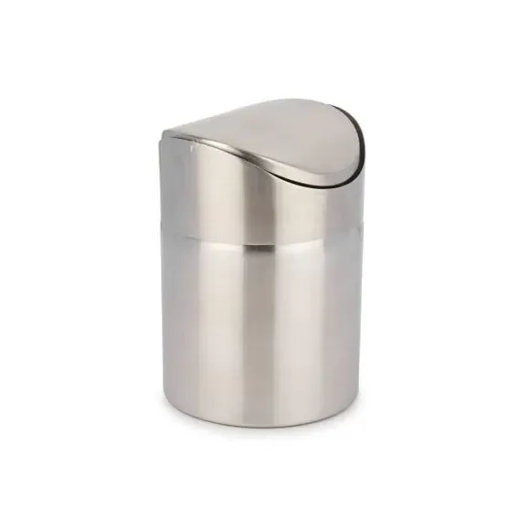 Mini Countertop Bin with Swing Lid - Silver Steel image