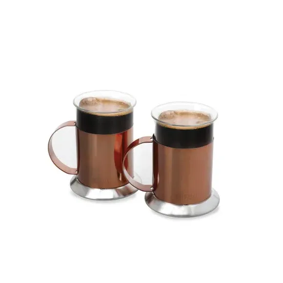Set of 2 Coffee Mugs - Copper, Glass image