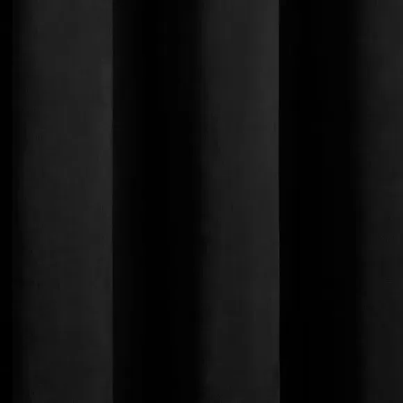 Blackout Eyelet Curtains - Black, Velvet