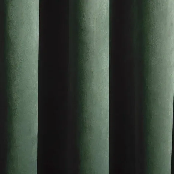 Blackout Eyelet Curtains - Bottle Green, Velvet