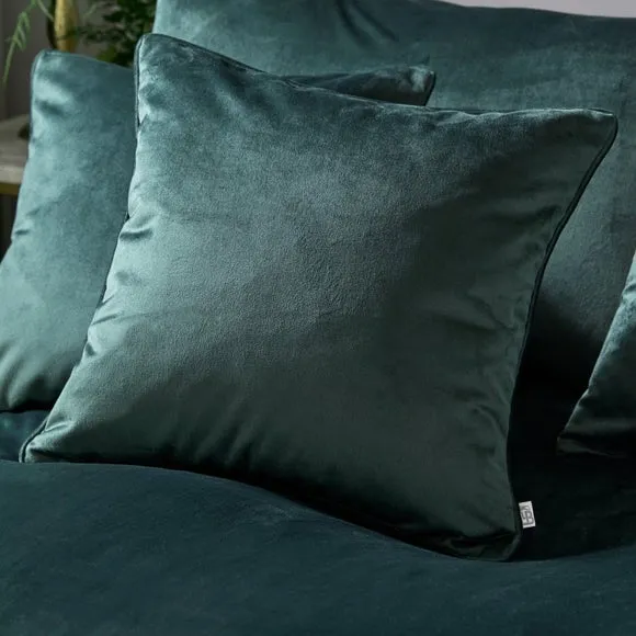 Blackout Eyelet Curtains - Bottle Green, Velvet