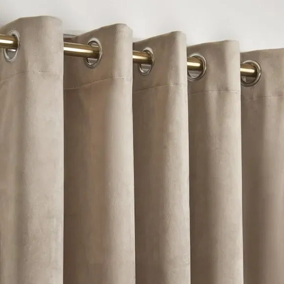 Blackout Eyelet Curtains - Linen, Velvet