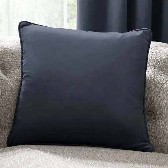 Blackout Eyelet Curtains - Navy, Velvet