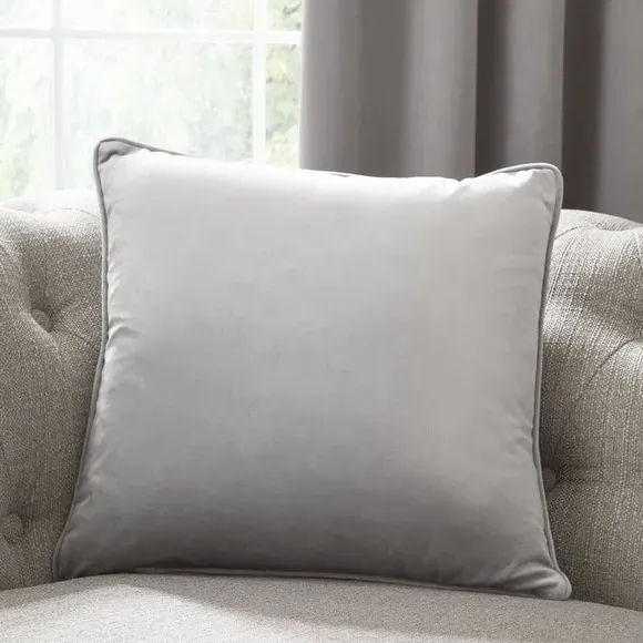 Blackout Eyelet Curtains - Silver, Velvet
