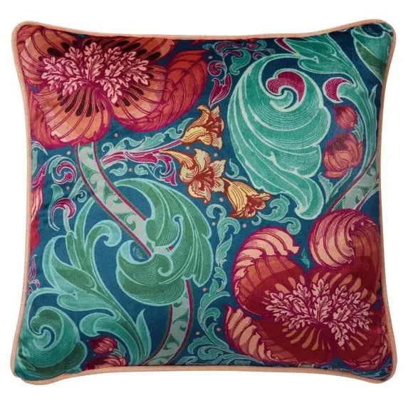 Down the Dilly Cushion - Blue, Velvet