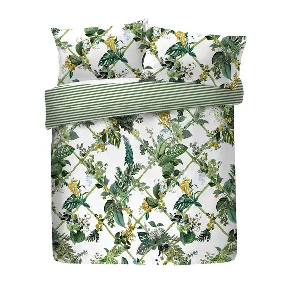 Duvet Cover & Pillowcase Set - Green, Cotton