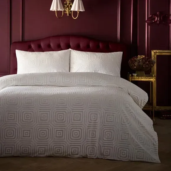 Duvet Cover Set with Fringe Detail - Cream image