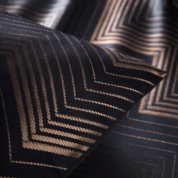 Duvet Cover Set with Jacquard Design - Black