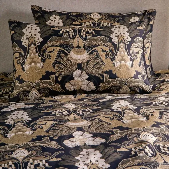 Duvet Cover Set with Pillowcases - Black, Cotton