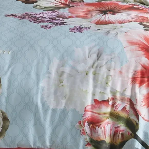 Duvet Cover Set with Pillowcases - Blue, Cotton