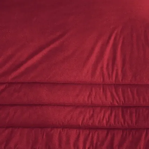 Quilted Bedspread with Box Stitching - Claret, Velvet
