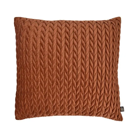 Square Cushion Textured Filled - Bronze, Velvet