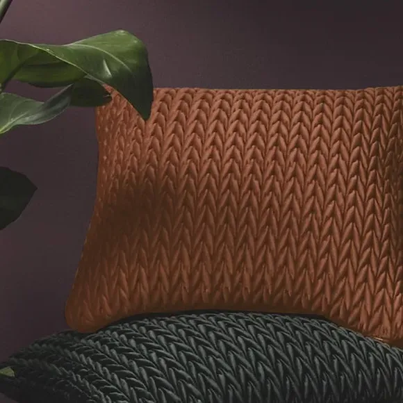 Square Cushion Textured Filled - Bronze, Velvet