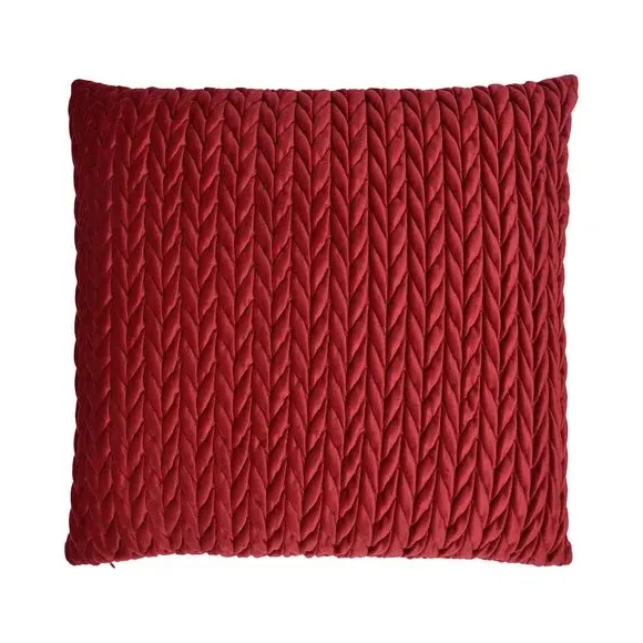 Square Cushion Textured Filled - Claret, Velvet