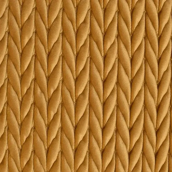 Square Cushion Textured Filled - Gold, Velvet