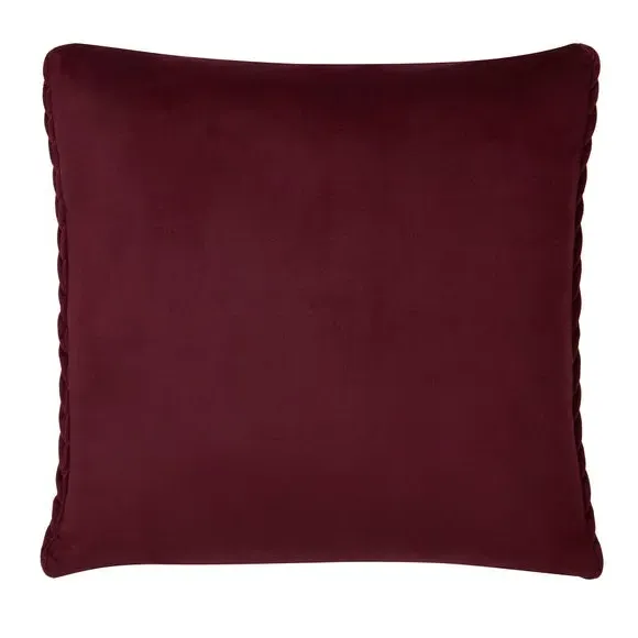 Square Cushion Textured Filled - Wine, Velvet