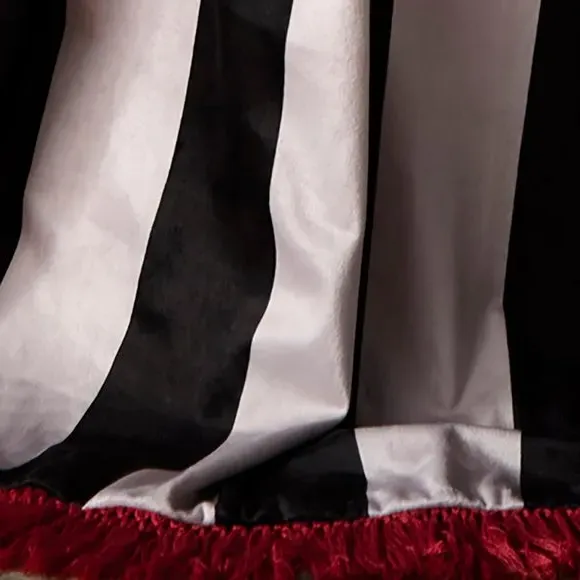 Stripe Throw Blanket with Fringe - Black, Velvet