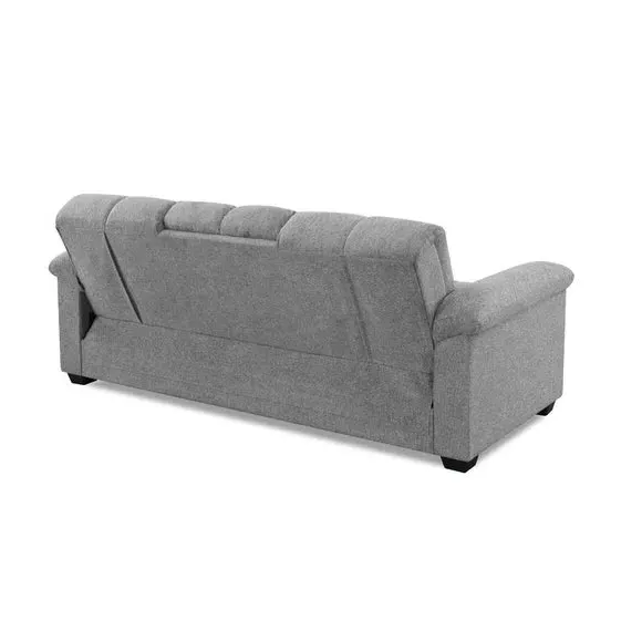 3-Seater Sofa Bed with Storage - Grey, Fabric