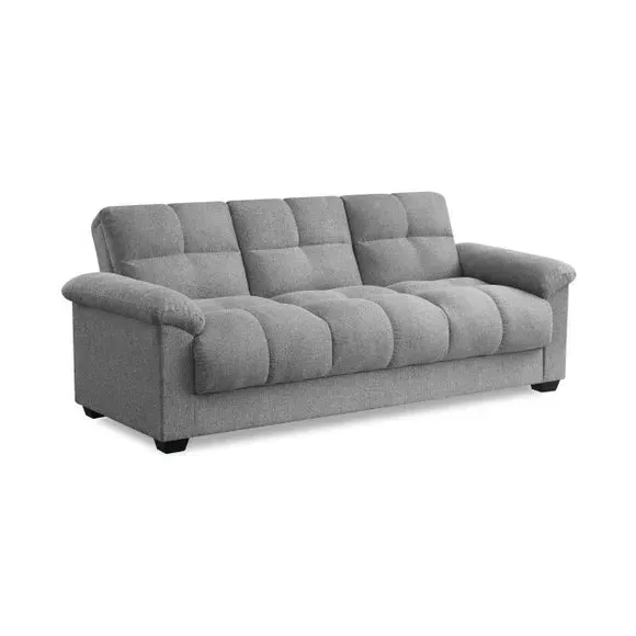 3-Seater Sofa Bed with Storage - Grey, Fabric