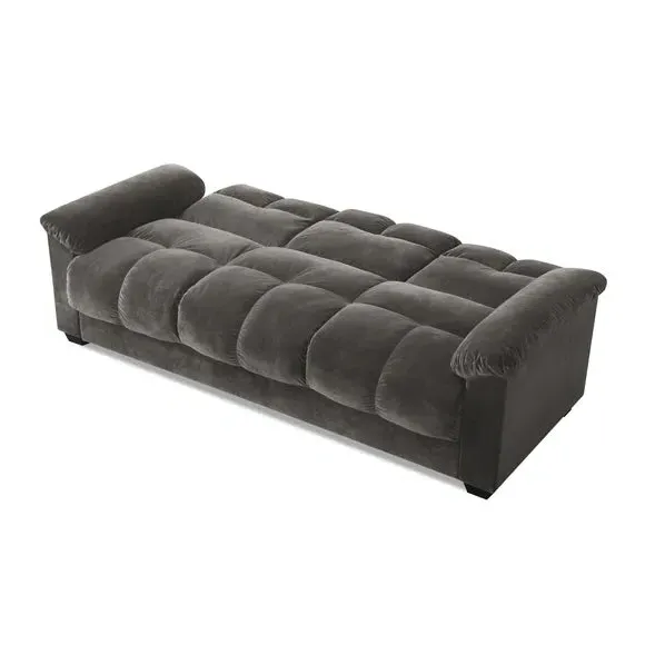 3-Seater Sofa Bed with Storage - Mink, Velvet